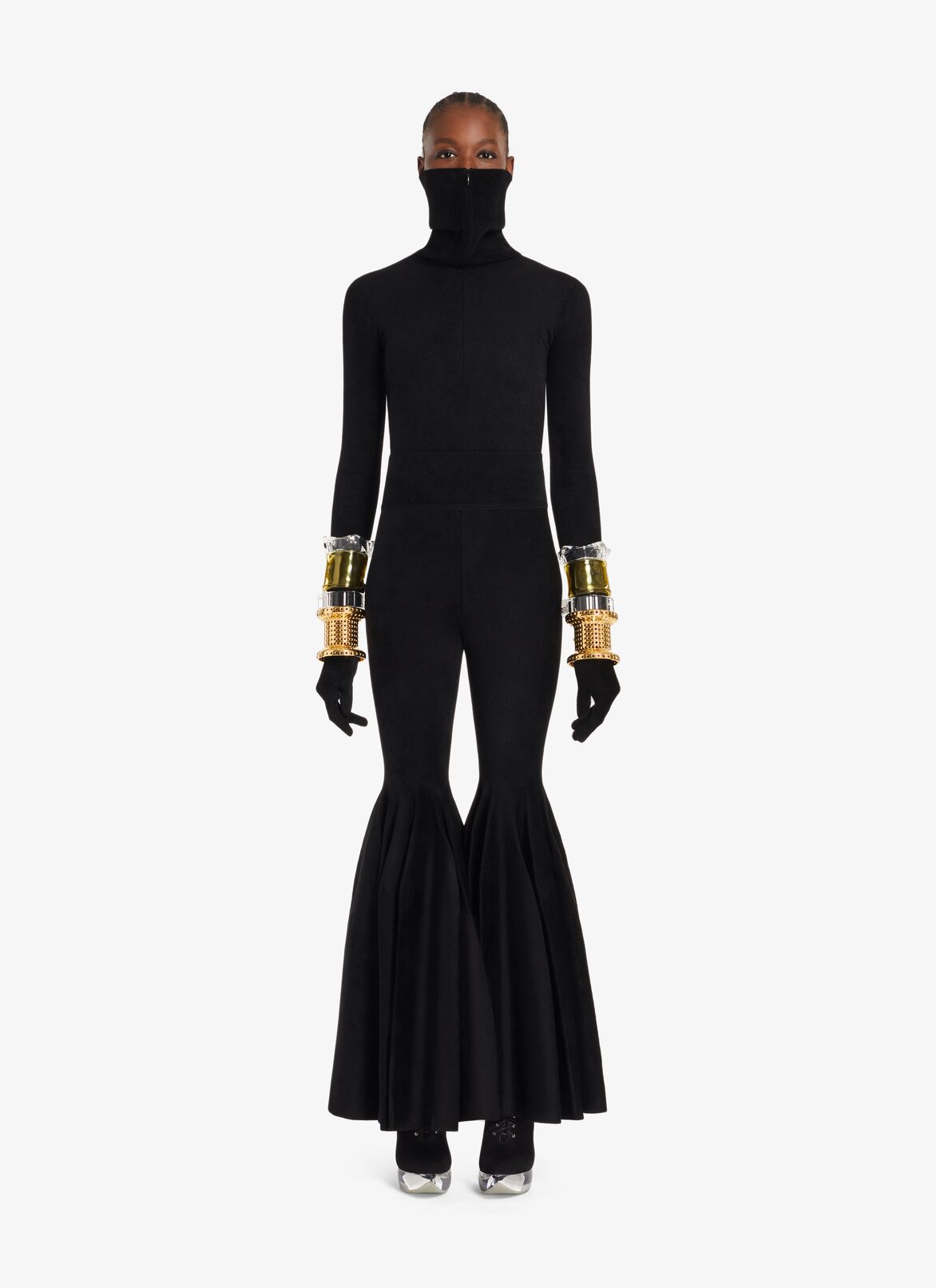 Maxi Velvet trousers ALAÏA BLACK MAXI VELVET TROUSERS